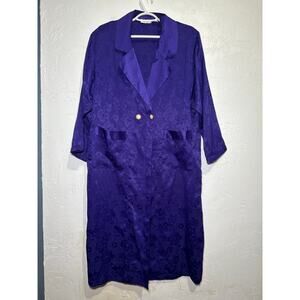 Victorias secret gold label purple double breasted satin robe womens medium